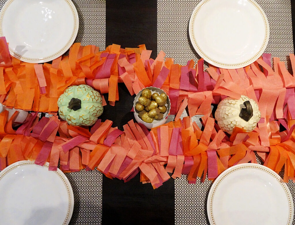 Tissue Paper Garland on a donner table by Champagne and Sugarplums