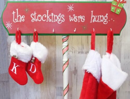 DIY Wood Christmas Stocking Holder