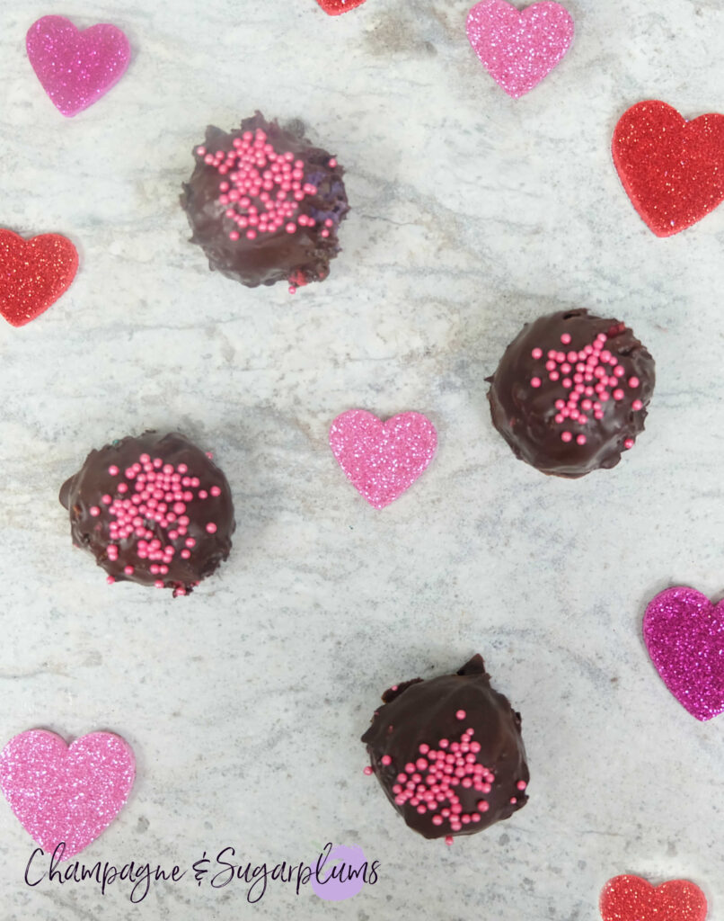 Easy No-Bake Valentine's Truffles by Champagne and Sugarplums 