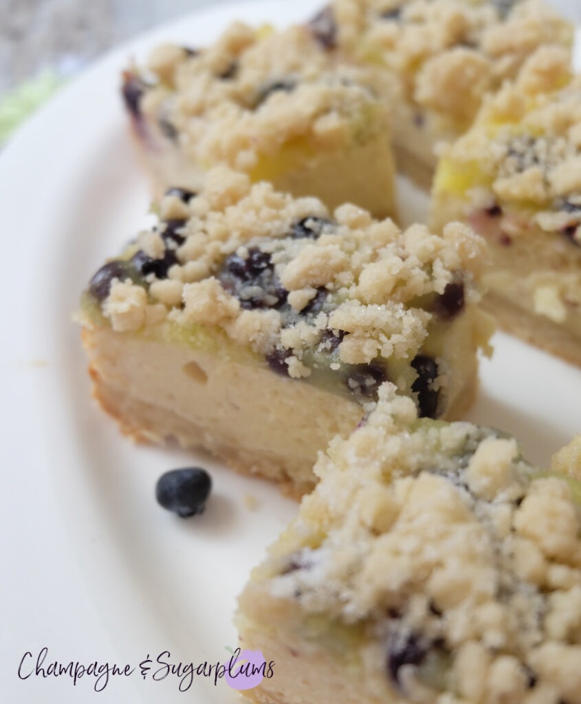 Blueberry Lemon Cheesecake Bars by Champagne and Sugarplums