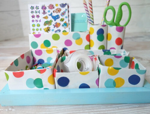 Easy Desk Top Organizer [Dollar Store Crafts]