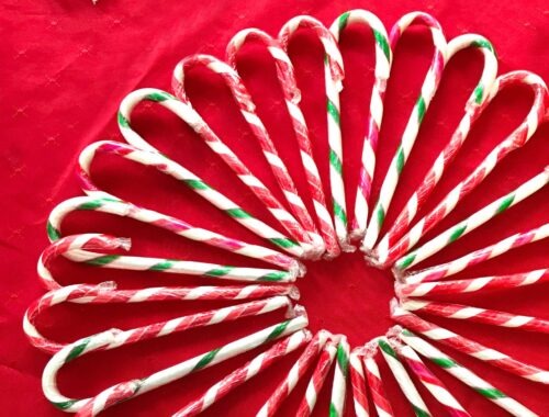 candy cane wreath by champagne and sugarplums