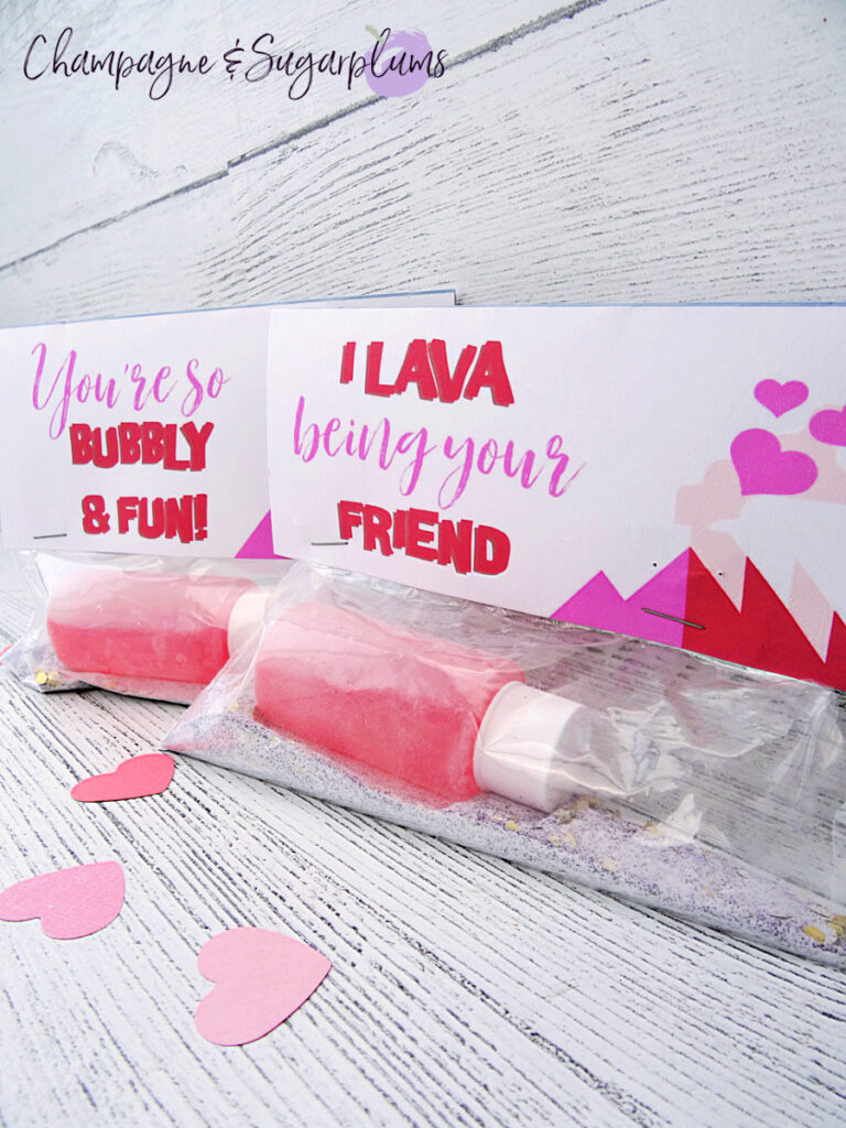 Easy Volcano Valentine with Free Printable by Champagne and Sugarplums