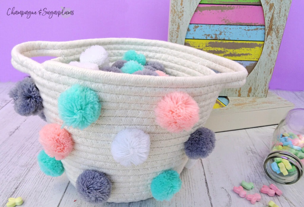 One Step Pom-Pom Easter Basket by Champagne & Sugarplums