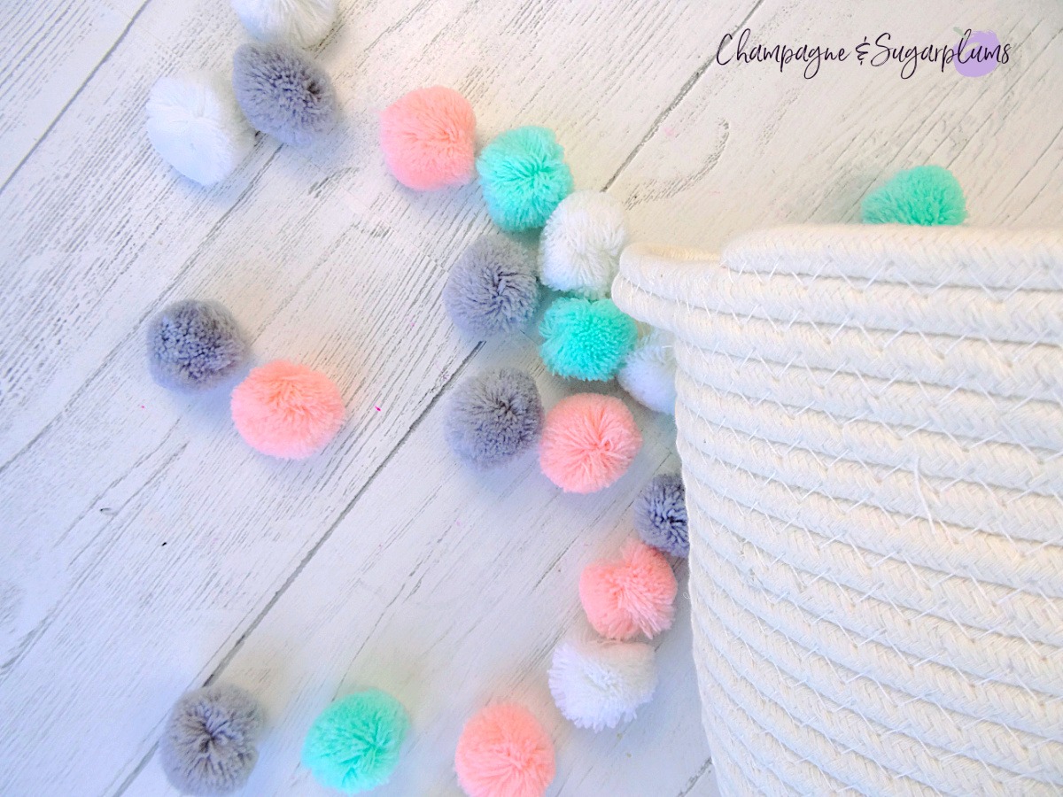 One Step PomPom Easter Basket Champagne and Sugarplums