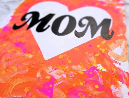 Kids Craft Painted Mom Heart