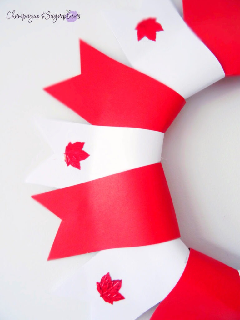 Canada Day Decoration - Paper Plate Wreath by Champagne & Sugarplums